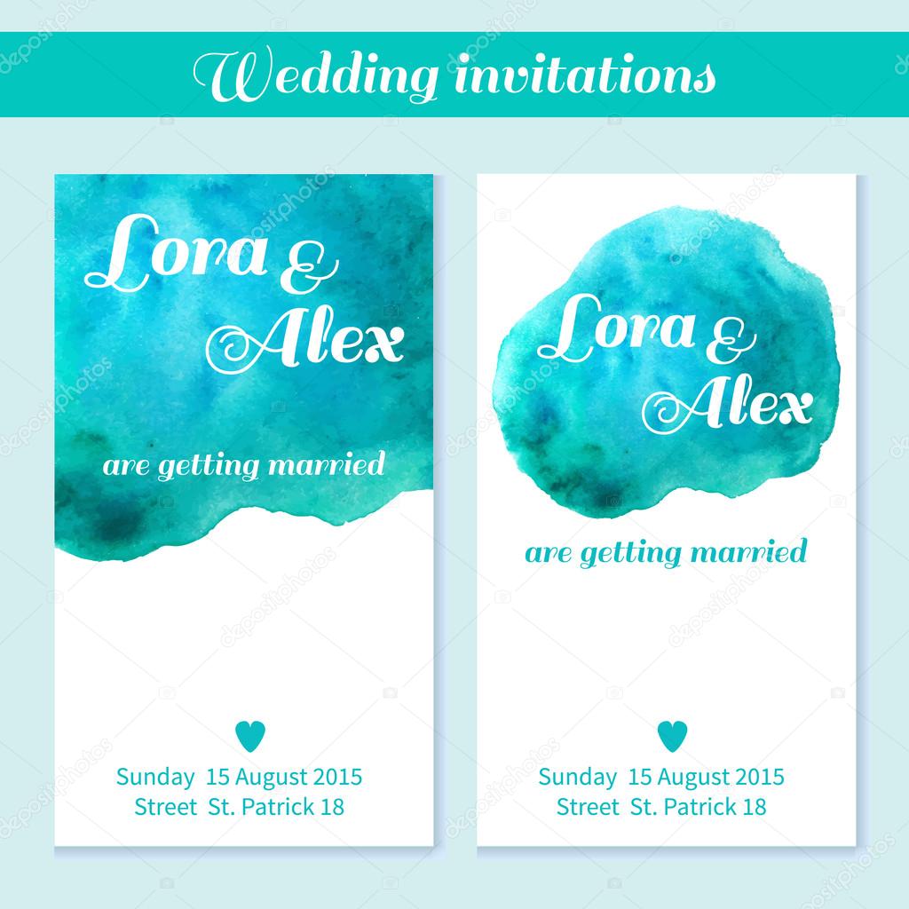 Watercolor Wedding Invitation Card