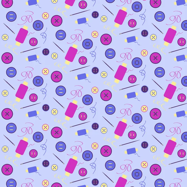 カラフルな縫製ボタン シームレス パターン — ストックベクタ