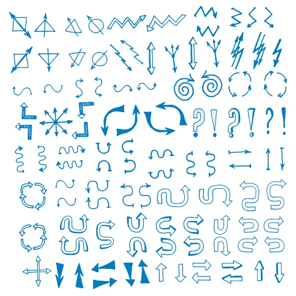 Flèches icônes à la main dessin — Image vectorielle