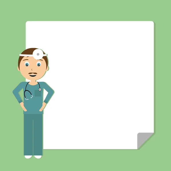 Doctor with blank poster — Stock Vector