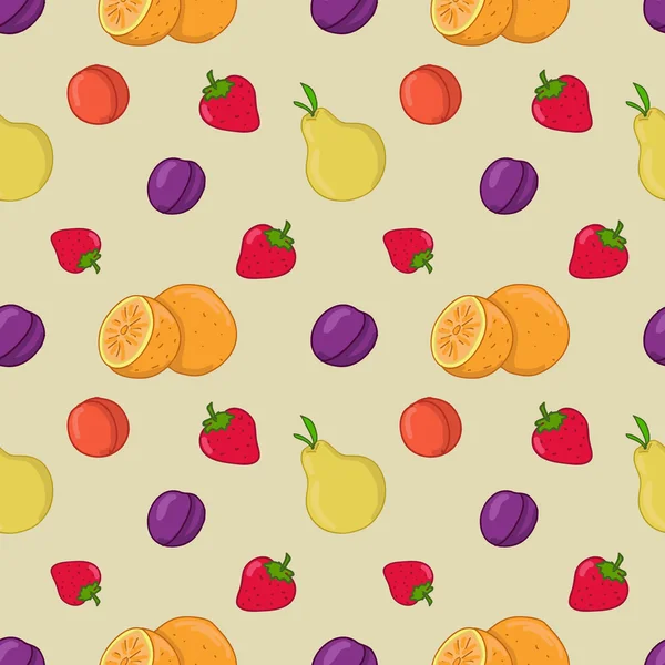 Modèle sans couture avec des fruits — Image vectorielle