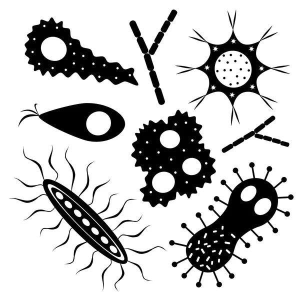 Set of various microbes — Stock Vector