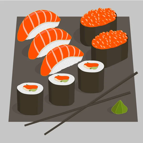 Sushi set Ilustrasi - Stok Vektor