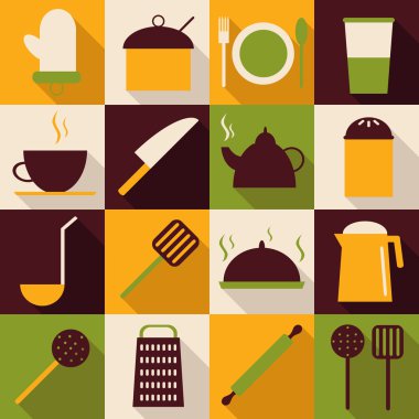 Mutfak eşyaları Icons set