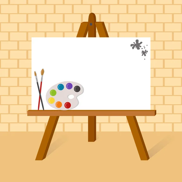 Easel with canvas — Stock Vector