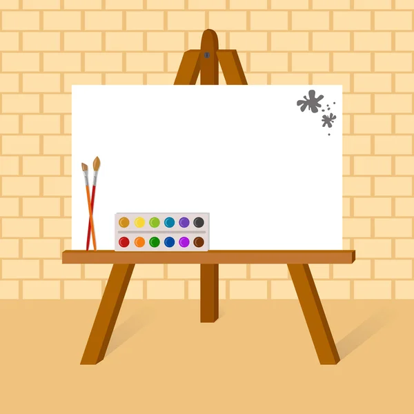 Easel with canvas — Stock Vector