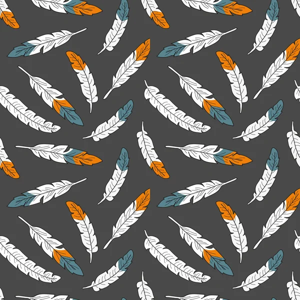 Seamless pattern with feathers — Stock Vector