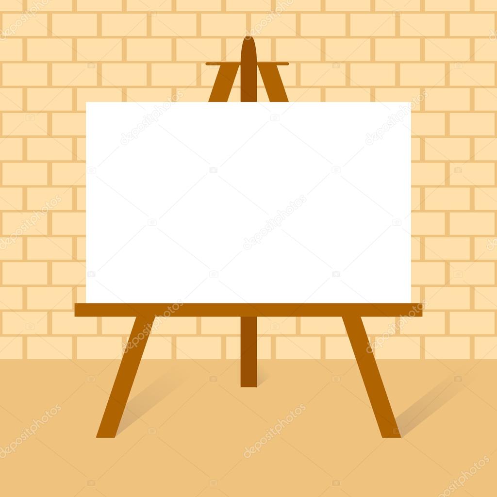 Wooden easels with canvas