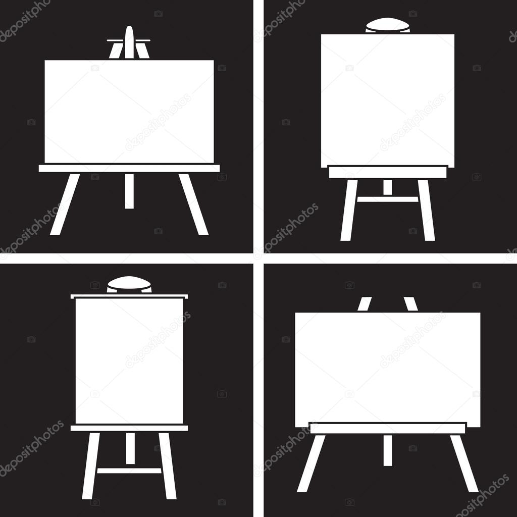 Set of icons easels