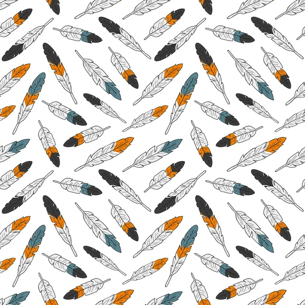 Motif sans couture avec plumes — Image vectorielle