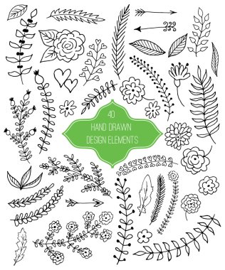 el çekilmiş tasarım öğeleri