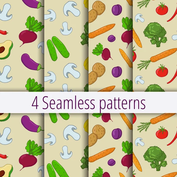 Seamless mönster med grönsaker — Stock vektor
