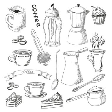 El yapımı kahve seti