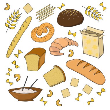 Ekmek ve tahıl ayarlayın. Gösterim amacıyla fırın