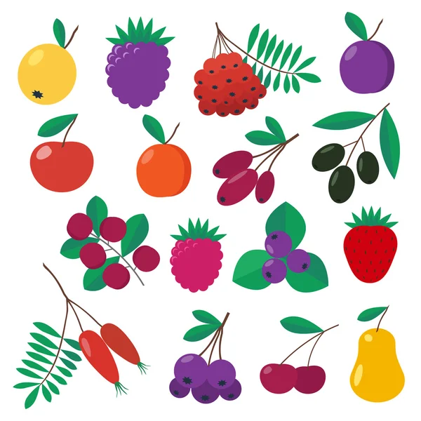 Набор фруктов и ягод — стоковое фото