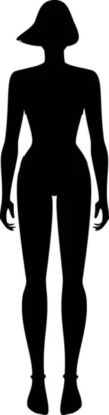 Black Silhouette Female Body — 스톡 벡터