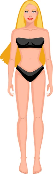 Blonde Girl Her Body — Stock Vector