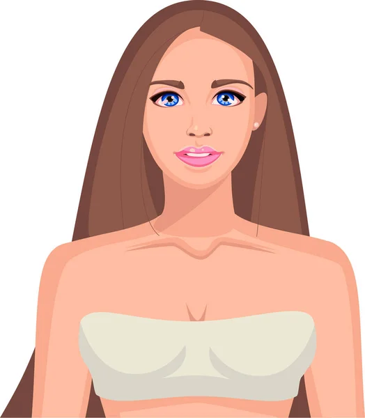 Retrato Una Niña — Vector de stock