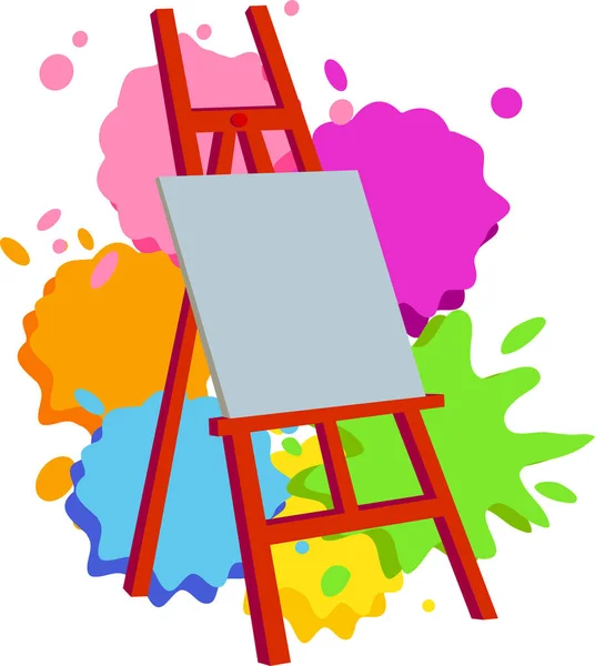 Everything Drawing Bright Easel — 图库矢量图片