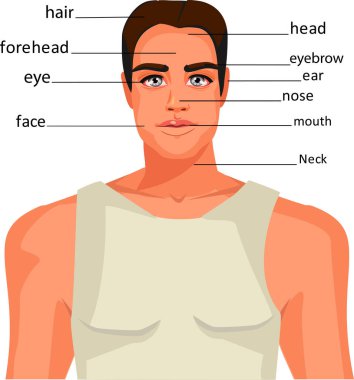 Yakışıklı bir adamın yüzü.