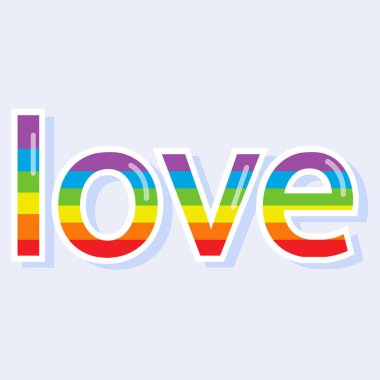 Aşk kelimesi. Gökkuşağı güzel mektuplar.