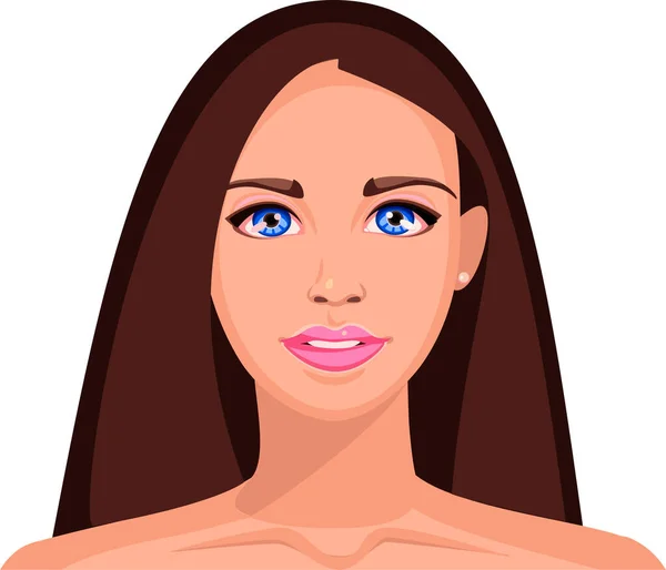 Образ Красивого Женского Лица Плеч — стоковый вектор