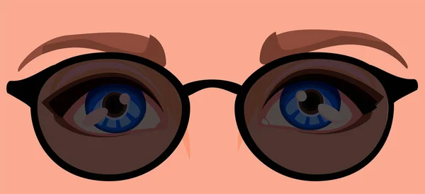 Ojos Mujer Gafas Sol Negras — Vector de stock