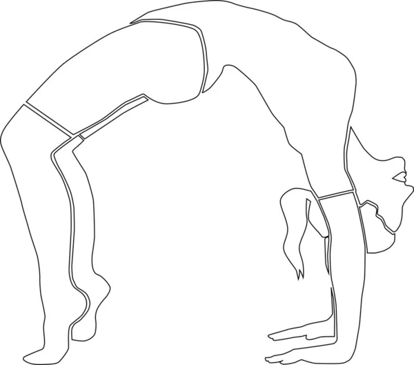 Une Femme Fait Pont Exercice Sportif — Image vectorielle