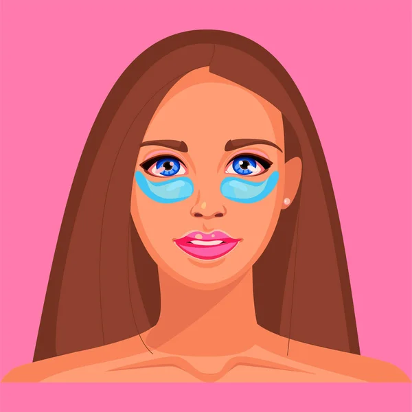 Das Weibliche Gesicht Ist Für Die Demonstration Von Kosmetik Gedacht — Stockvektor
