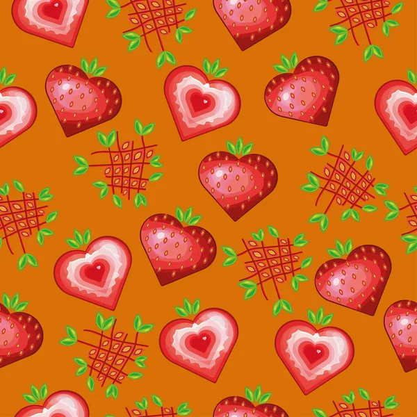 Modèle Sans Couture Avec Motif Fraises — Image vectorielle