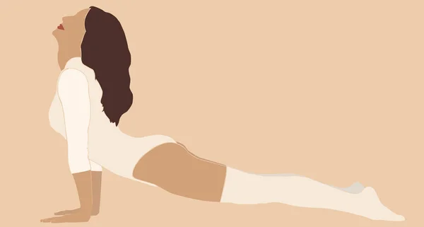 Femme Est Engagée Dans Remise Forme Aérobic Les Exercices Physiques — Image vectorielle