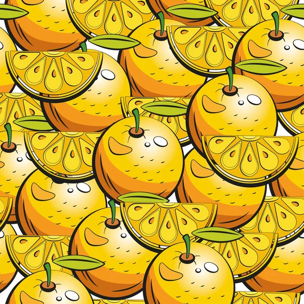 Modèle Tropical Sans Couture Avec Des Oranges — Image vectorielle