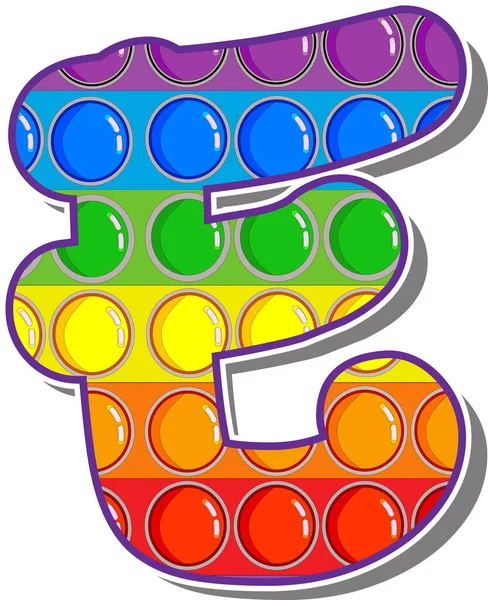 字母E彩虹彩色字母以受欢迎的儿童游戏的形式弹奏它 — 图库矢量图片
