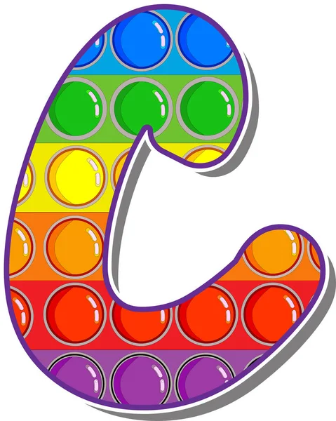 Buchstabe Regenbogenfarbene Buchstaben Form Eines Beliebten Kinderspiels Lassen Knallen — Stockvektor