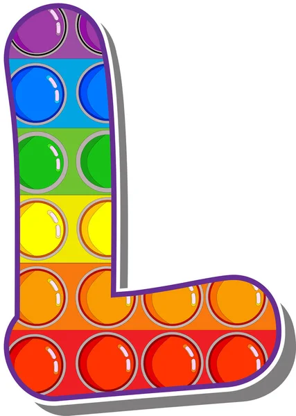 Buchstabe Regenbogenfarbene Buchstaben Form Eines Beliebten Kinderspiels — Stockvektor