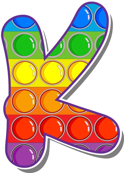 Buchstabe Regenbogenfarbene Buchstaben Form Eines Beliebten Kinderspiels Lassen Knallen — Stockvektor