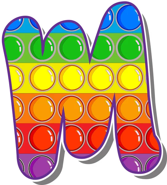字母M彩虹彩色字母的形式流行的儿童游戏流行它 — 图库矢量图片