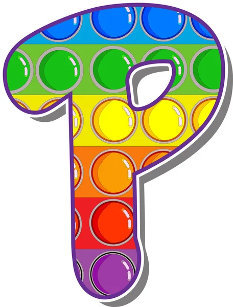 Buchstabe Regenbogen Farbige Buchstaben Form Eines Beliebten Kinderspiels Pop — Stockvektor