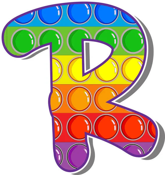 字母R彩虹彩色字母的形式流行的儿童游戏弹出它 白色背景上明亮的字母 — 图库矢量图片