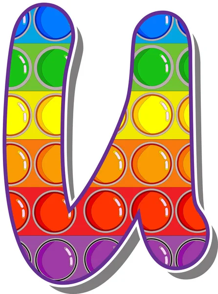 Buchstabe Regenbogenfarbene Buchstaben Form Eines Beliebten Kinderspiels Lassen Knallen Leuchtende — Stockvektor