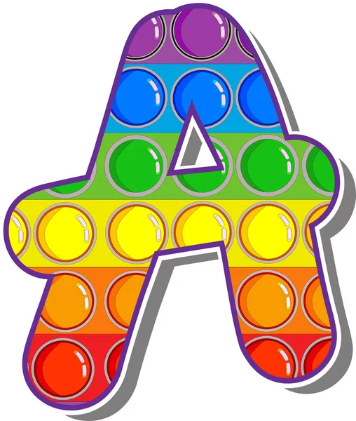 Brief Regenboog Gekleurde Letters Vorm Van Een Populaire Kinderspel Pop — Stockvector