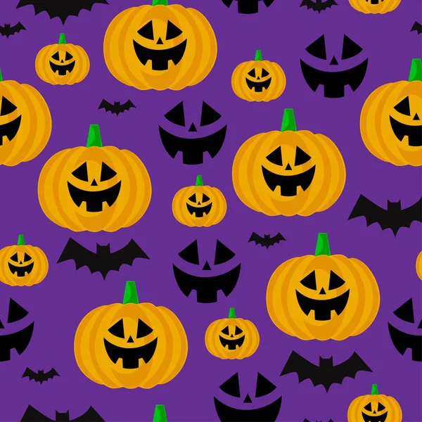 Diseño Fondo Con Patrón Halloween Sin Costuras Con Una Linterna — Vector de stock