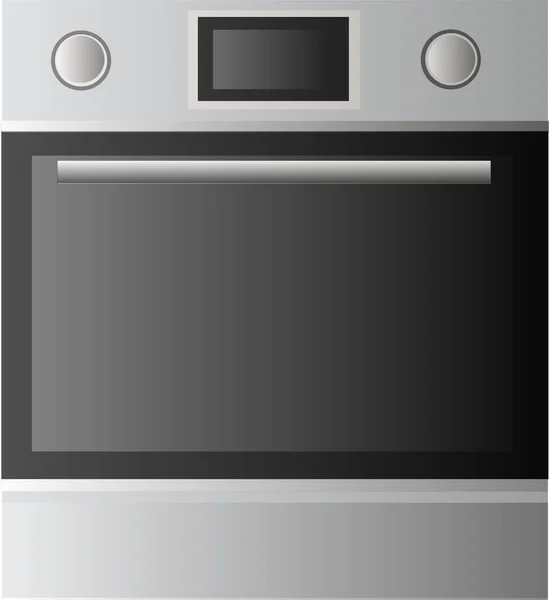 Electrodomésticos. Moderno horno de cocina, brillante con negro — Vector de stock