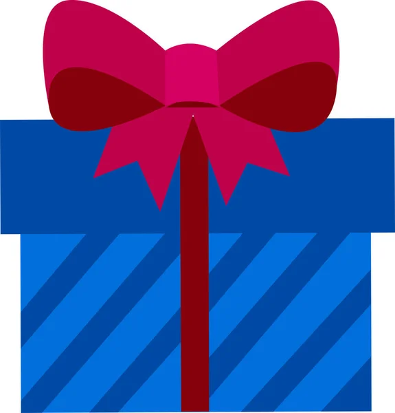 Gift box with a bow . Flat style. — Stock Vector