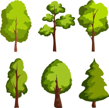 6 ağaçtan oluşan bir kolleksiyon. Sağlıklı bir yaşam tarzı. Doğanın teması