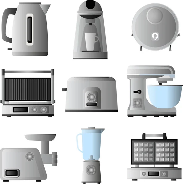 Set Haushaltsgeräte für die Küche — Stockvektor