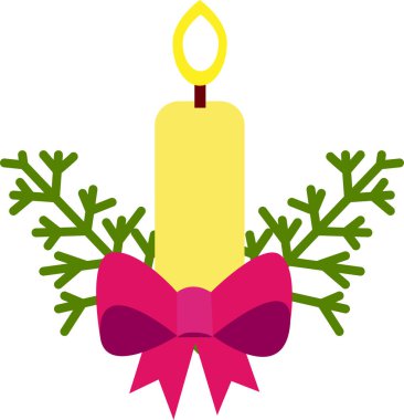 Noel ve Yeni Yıl tebrik kartı ve mum..