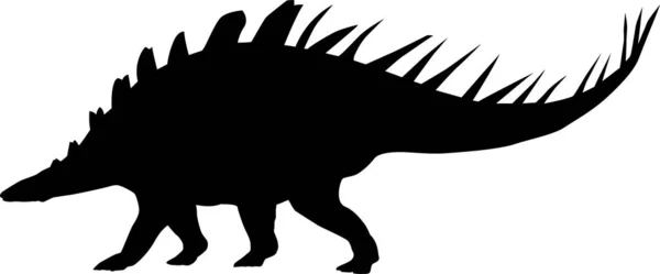 A silhueta de um grande dinossauro com picos nas costas. — Vetor de Stock