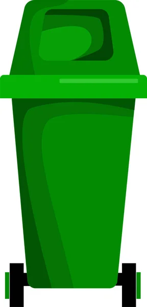 Un recipiente verde vacío para basura separada. — Vector de stock