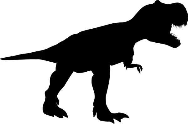 큰 공룡 과 가장 끔찍하고 사악 한 공룡의 실루엣. — 스톡 벡터
